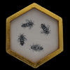 Honeycomb: four bees