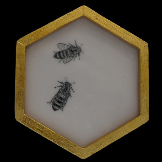 Honeycomb: two bees