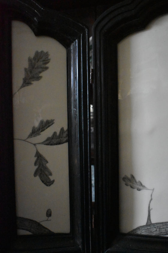 Barn owl under a full moon