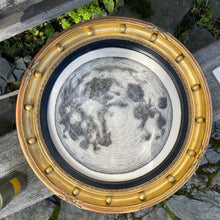  THE FULL MOON, 9 August 2025, presented in a Victorian water-gilded circular frame
