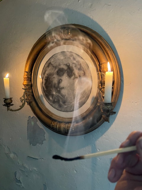 The Snow Moon, 12 February 2025, the foundation drawing produced through a telescope