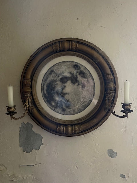 The Snow Moon, 12 February 2025, the foundation drawing produced through a telescope