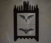 Greater horseshoe bats (life-sized), presented in a hand-carved gothic cathedral style frame, Northern French, 19th Century